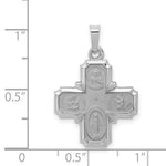 Load image into Gallery viewer, 14K White Gold Polished and Satin Four Way Medal Pendant