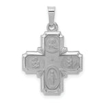 Load image into Gallery viewer, 14K White Gold Polished and Satin Four Way Medal Pendant