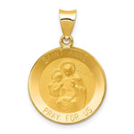 Load image into Gallery viewer, 14K Yellow Gold Polished and Satin St. Anne Medal Pendant 18mm width