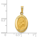 Load image into Gallery viewer, 14K Yellow Gold Polished and Satin St. Anthony Medal Pendant 11mm width