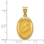 Load image into Gallery viewer, 14K Yellow Gold Polished and Satin St. Anthony Medal Pendant 13mm width