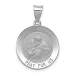 Load image into Gallery viewer, 14K White Gold Polished and Satin St. Anthony Medal Pendant 19mm width