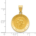 Load image into Gallery viewer, 14K Yellow Gold Polished and Satin St. Christopher Medal Pendant 19mm width