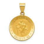 Load image into Gallery viewer, 14K Yellow Gold Polished and Satin St. Christopher Medal Pendant 19mm width