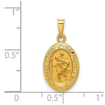 Load image into Gallery viewer, 14K Yellow Gold Polished and Satin St. Christopher Medal Pendant 11mm width