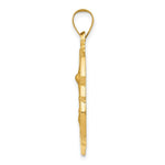 Load image into Gallery viewer, 14K Yellow Gold Polished and Satin St. Michael Badge Medal Pendant 21mm width