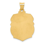 Load image into Gallery viewer, 14K Yellow Gold Polished and Satin St. Michael Badge Medal Pendant 21mm width