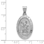 Load image into Gallery viewer, 14K White Gold Polished and Satin St. Christopher Medal Pendant 16mm width