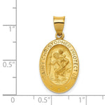 Load image into Gallery viewer, 14K Yellow Gold Polished and Satin St. Christopher Medal Pendant 14mm width