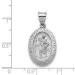 Load image into Gallery viewer, 14K White Gold Polished and Satin St. Christopher Medal Pendant 14mm width