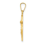 Load image into Gallery viewer, 14K Yellow Gold Polished and Satin St. Michael Badge Medal Pendant 14mm width