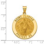 Load image into Gallery viewer, 14K Yellow Gold Polished and Satin St. Florian Medal Pendant 26mm width