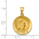 Load image into Gallery viewer, 14K Yellow Gold Polished and Satin St. Francis Medal Pendant 20mm width
