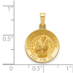 Load image into Gallery viewer, 14K Yellow Gold Polished and Satin St. Francis of Assisi Medal Pendant 16mm width
