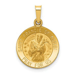 Load image into Gallery viewer, 14K Yellow Gold Polished and Satin St. Francis of Assisi Medal Pendant 16mm width
