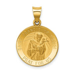 Load image into Gallery viewer, 14K Yellow Gold Polished and Satin St. Francis of Assisi Medal Pendant 18mm width