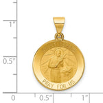 Load image into Gallery viewer, 14K Yellow Gold Polished and Satin St. Gerard Medal Pendant 18mm width