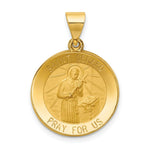 Load image into Gallery viewer, 14K Yellow Gold Polished and Satin St. Gerard Medal Pendant 18mm width