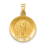 Load image into Gallery viewer, 14K Yellow Gold Polished and Satin St. John Baptist Medal Pendant 15mm width