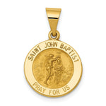 Load image into Gallery viewer, 14K Yellow Gold Polished and Satin St. John Baptist Medal Pendant 15mm width