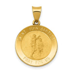 Load image into Gallery viewer, 14K Yellow Gold Polished and Satin St. John Baptist Medal Pendant 19mm width