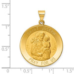Load image into Gallery viewer, 14K Yellow Gold Polished and Satin St. Joseph Medal Pendant 25mm width
