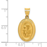 Load image into Gallery viewer, 14K Yellow Gold Polished and Satin St. Joseph Medal Pendant 15mm width