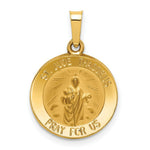 Load image into Gallery viewer, 14K Yellow Gold Polished and Satin St. Jude Thaddeus Medal Pendant 15mm width