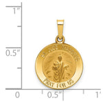 Load image into Gallery viewer, 14K Yellow Gold Polished and Satin St. Jude Thaddeus Medal Pendant 15mm width