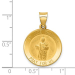 Load image into Gallery viewer, 14K Yellow Gold Polished and Satin St. Jude Thaddeus Medal Pendant 19mm width