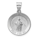 Load image into Gallery viewer, 14K White Gold Polished and Satin St. Jude Thaddeus Medal Pendant 19mm width