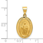 Load image into Gallery viewer, 14K Yellow Gold Polished and Satin St. Jude Thaddeus Medal Pendant 14mm width