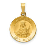 Load image into Gallery viewer, 14K Yellow Gold Polished and Satin St. Lucy Medal Pendant 15mm width
