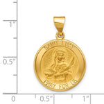 Load image into Gallery viewer, 14K Yellow Gold Polished and Satin St. Lucy Medal Pendant 19mm width