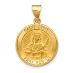 Load image into Gallery viewer, 14K Yellow Gold Polished and Satin St. Lucy Medal Pendant 19mm width