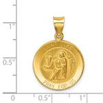 Load image into Gallery viewer, 14K Yellow Gold Polished and Satin St. Luke Medal Pendant 19mm width