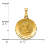 Load image into Gallery viewer, 14K Yellow Gold Polished and Satin St. Mark Medal Pendant 15mm width
