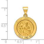 Load image into Gallery viewer, 14K Yellow Gold Polished and Satin St. Matthew Medal Pendant 19mm width