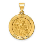 Load image into Gallery viewer, 14K Yellow Gold Polished and Satin St. Matthew Medal Pendant 19mm width