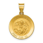 Load image into Gallery viewer, 14K Yellow Gold Polished and Satin St. Michael Medal Pendant 18mm width
