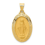 Load image into Gallery viewer, 14K Yellow Gold Polished and Satin Miraculous Medal Pendant 18mm width