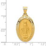 Load image into Gallery viewer, 14K Yellow Gold Polished and Satin Miraculous Medal Pendant 18mm width