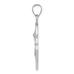 Load image into Gallery viewer, 14K White Gold Polished and Satin St. Michael Badge Medal Pendant 22mm width