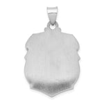 Load image into Gallery viewer, 14K White Gold Polished and Satin St. Michael Badge Medal Pendant 22mm width