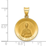 Load image into Gallery viewer, 14K Yellow Gold Polished and Satin St. Nicholas Medal Pendant 19mm width