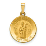 Load image into Gallery viewer, 14K Yellow Gold Polished and Satin St. Patrick Medal Pendant 15mm width