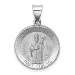 Load image into Gallery viewer, 14K White Gold Polished and Satin St. Patrick Medal Pendant 19mm width