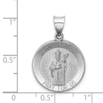 Load image into Gallery viewer, 14K White Gold Polished and Satin St. Patrick Medal Pendant 19mm width