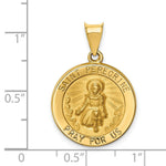 Load image into Gallery viewer, 14K Yellow Gold Polished and Satin St. Peregrine Medal Pendant 19mm width
