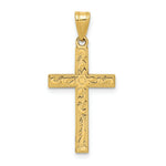 Load image into Gallery viewer, 14K Yellow Gold Floral Cross Pendant 28mm length